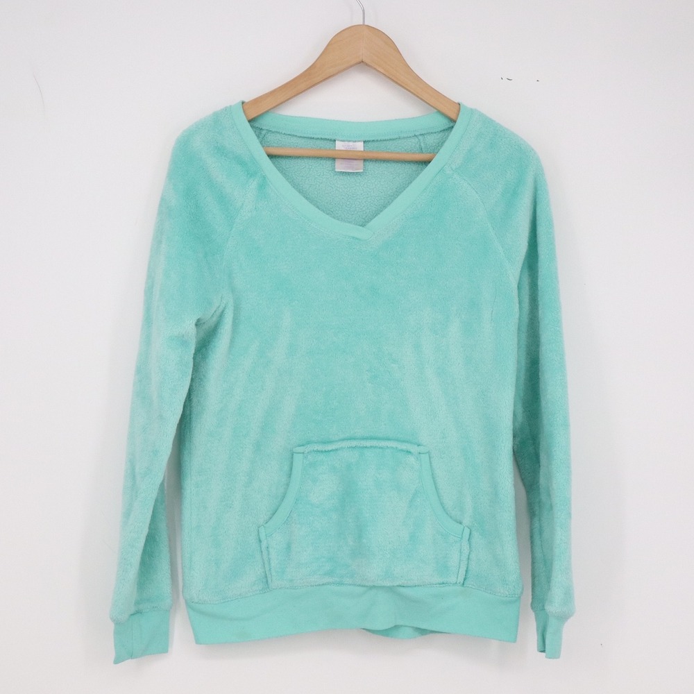 Secret Treasures Sleepwear Top Womens M Aqua Fuzzy Fleece Excellent